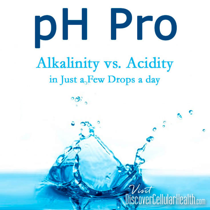 Alkalinity vs. Acidity: Foods like sugar and processed foods are acidic and lead to inflammation, oxidative stress and free radicals. Alkalinity helps boost our immune system and fight off disease.  Our pH Pro alkalinizes your body and enhances oxygen delivery so that bacteria and other infections cannot thrive. Visit DiscoverCellularHealth.com to order or for more information.